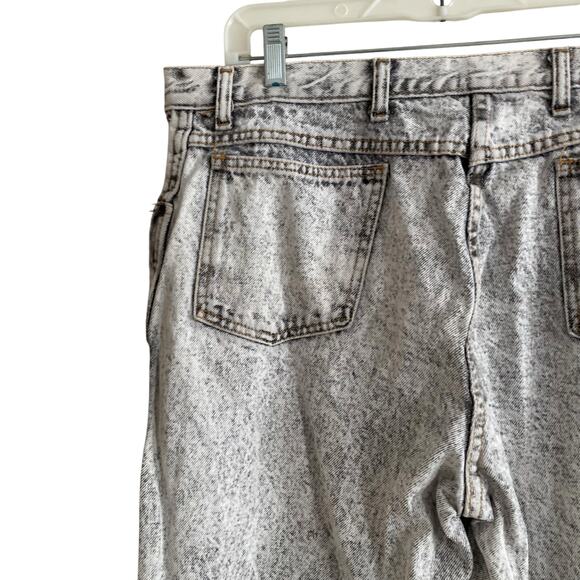 Vintage 80s Gitano Black Acid Washed Straight Leg Grunger Denim Jeans Size 38x30 - Picture 14 of 16